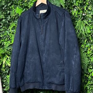 Vintage LL Bean Jacket Mens  XL‎ Navy Bomber Full Zip Collared Lined Warm 3532